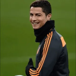 🖤 Cristiano Ronaldo 足球, 运动员, 足球, 微笑, 赞 telegram sticker