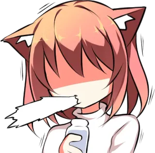 💦 Anime, Garota Gato, Fofo, Adesivo telegram sticker