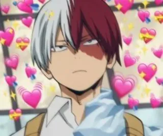 ❄️ Shoto Todoroki My Hero Academia Anime, Bohater, Serca, Todoroki, My Hero Academia, Słodkie telegram sticker