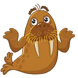 🤷♂️ walrus, animal, sea animal, cartoon, mammal telegram sticker