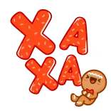🤣 XA XA cười, bánh gừng, bánh quy, dễ thương, vui vẻ, hài hước telegram sticker