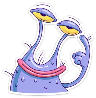 😏 monstre, dessin animé, drôle, yeux, violet, mignon telegram sticker
