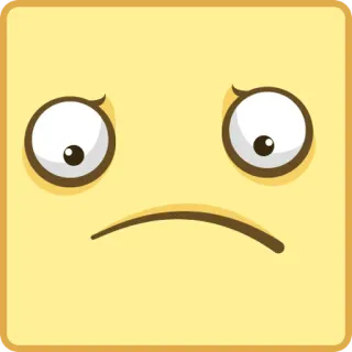 😔 Emoji, Smutny, Twarz, Żółty, Kreskówka telegram sticker