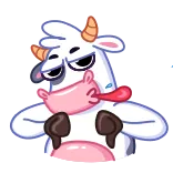 👎 cow, dislike, thumbs down, animal, cartoon telegram sticker