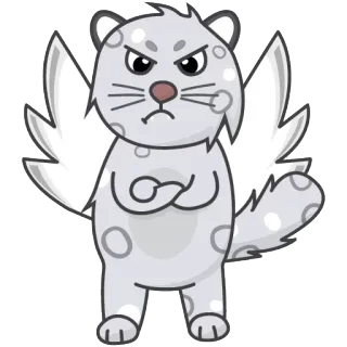 😡 cat, wings, angry, animal, sticker, cartoon telegram sticker