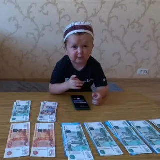 🤑 Hasbulla Magomedov Hasbulla, argent, russe, roubles, Instagram, influenceur, célébrité telegram sticker