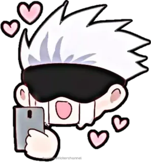 🥰 Satoru Gojo Jujutsu Kaisen Anime, Manga, Gojo, Satoru Gojo, Coeurs telegram sticker