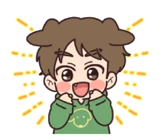😲 cartoon, excited, happy, celebration, joyful, positive, anime telegram sticker