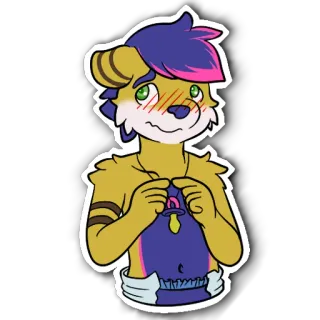 😳 Furry, Lindo, Animal, Dibujos animados whatsapp sticker