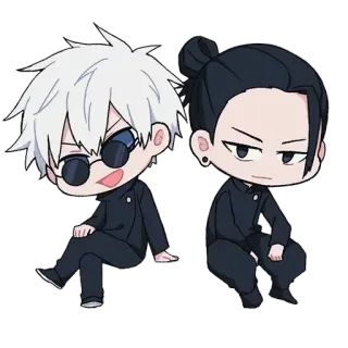 😁 Gojo Satoru Jujutsu Kaisen Аниме, Манга, Jujutsu Kaisen, Годжо Сатору, Чиби, Милый telegram sticker