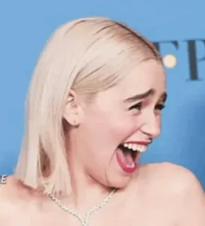 😂 Emilia Clarke celebridad, actriz, emilia clarke, retrato, persona whatsapp sticker
