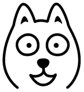 😳 cane, animale, carino, adesivo, contorno, cartone animato telegram sticker