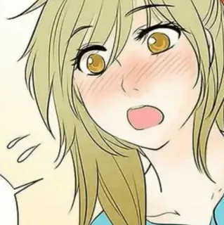 🍘 アニメ 女の子, 赤面, びっくり, 可愛い, 漫画, 金髪 telegram sticker
