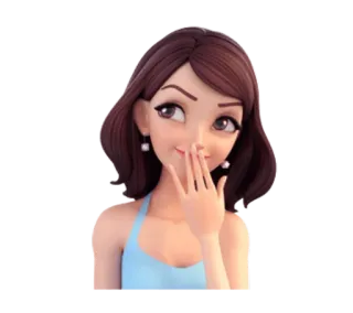 🤐 mujer, dibujo animado, niña, gesto, personaje, lindo, ilustración telegram sticker