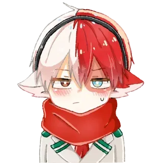 🐱 Todoroki Shoto My Hero Academia Anime, Manga, My Hero Academia, Todoroki Shoto, imut, Stiker whatsapp sticker
