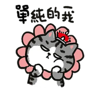 🌸 單純的我 mèo, dễ thương, nhãn dán, động vật, hoa, hoạt hình, đơn giản telegram sticker