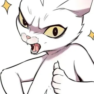 👍 고양이, 좋아요, 승인, 동물, 흰 고양이 telegram sticker