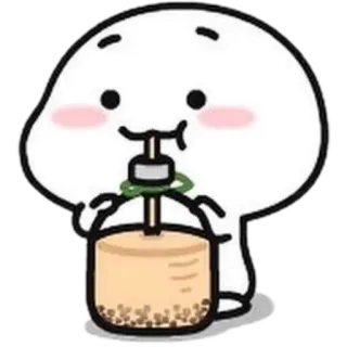 🥤 bubble tea, cute, kawaii, drink, cartoon, white character telegram sticker
