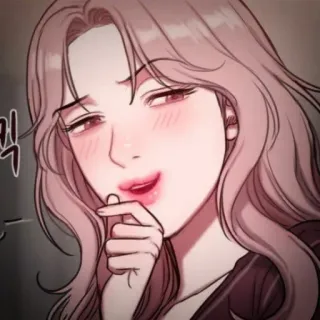 👙 ㄱ Frau, Cartoon, Erröten, Koreanisch, Person telegram sticker