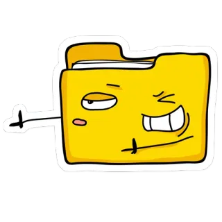 😇 folder, cartoon, winking, gesture, middle finger telegram sticker