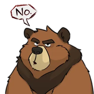 😒 No. beruang, kartun, binatang, tidak telegram sticker