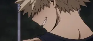 💥 Bakugo Katsuki My Hero Academia อนิเมะ, มังงะ, ฮีโร่, โกรธ, ยิ้ม telegram sticker