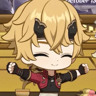🍡 Thoma Genshin Impact Anime, Gra wideo, Genshin Impact, Thoma, Chibi, Postać, Słodkie telegram sticker