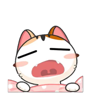 😪 gato, lindo, animal, dormilón, dibujos animados telegram sticker