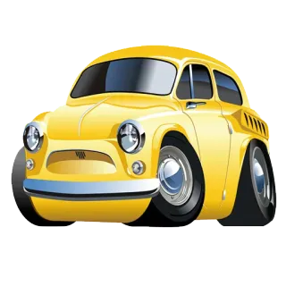 ❤ машина, желтый, мультфильм, транспорт, автомобиль, транспортировка telegram sticker