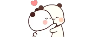 🔰 süß, Panda, Liebe, Umarmung, kawaii, Bär, Cartoon whatsapp sticker