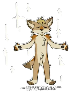 ✨ MATERIALIZES furry, cartoon, animal, cute, fantasy, art telegram sticker