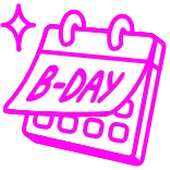 π B-DAY verjaardag, kalender, evenement, feest, datum, fijne verjaardag, verjaardag telegram sticker