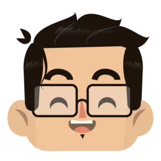 😃 Cartoon, Sticker, Mann, Brille, Porträt, Person telegram sticker