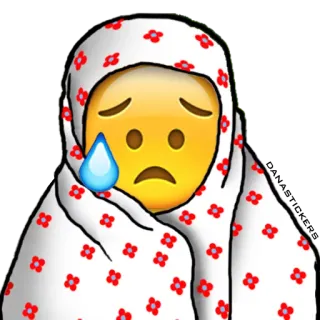 😥 Emoji, Verdrietig, Huilend, Tranen, Deken, Winter, Verdriet, Ongelukkig telegram sticker