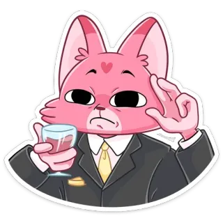 🧐 고양이, 와인, 음주, 만화, 동물, 정장 telegram sticker
