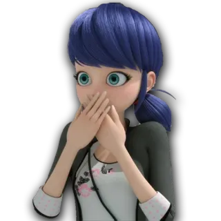 🤭 Marinette Dupain-Cheng Miraculous: Tales of Ladybug & Cat Noir Marinette, Ladybug, Miraculous, desenho animado, personagem, animado telegram sticker