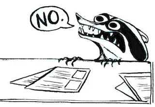 ❌ NO. badger, animal, cartoon, no, comic, illustration telegram sticker