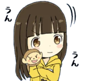 😾 えん Anime, Dziewczyna, Japoński, Kreskówka, Słodki, Postać telegram sticker