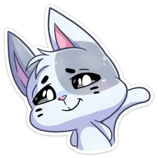 😏 chat, autocollant, dessin animé, mignon, animal telegram sticker