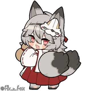 ☺️ @fix_x_fox Anime, Fuchs, Süß, Tier, Kawaii, Cartoon, Chibi, Fell whatsapp sticker