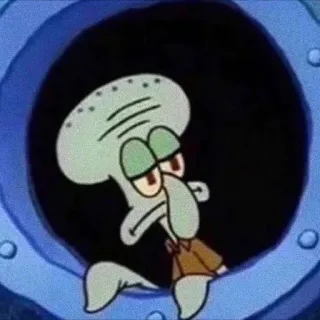 🧽 Squidward Spongebob Squarepants squidward, spongebob, hoạt hình, buồn, tâm trạng telegram sticker