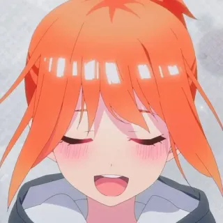 🍑 Anime, Dessin animé, Fille, Joyeux/Heureux, Cheveux orange telegram sticker