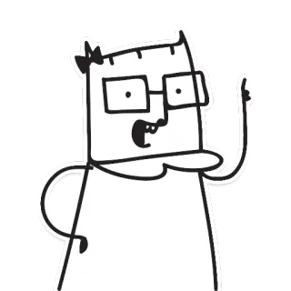 🤓 adesivo, cartone animato, personaggio, occhiali, disegno, illustrazione whatsapp sticker