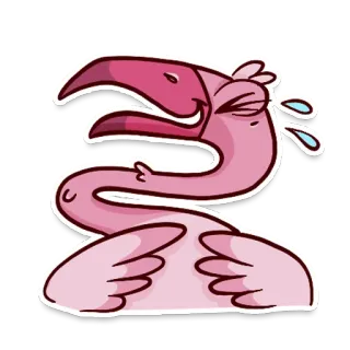 🤣 Flamingo, Pássaro, Desenho animado, Bonito, Animal, Rosa telegram sticker