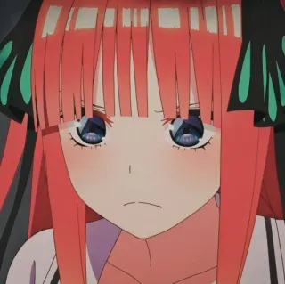 🌿 Nino Nakano The Quintessential Quintuplets Anime, Bravo, Sério, Fofo, Personagem whatsapp sticker