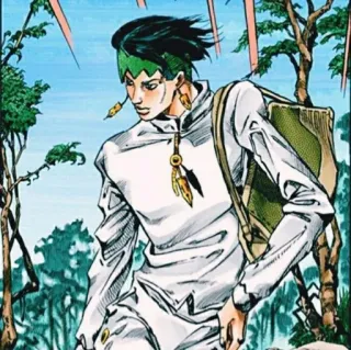 ✒️ Rohan Kishibe JoJo's Bizarre Adventure 키시베 로한, 죠죠의 기묘한 모험, 애니메이션, 만화, 캐릭터, 걷기 telegram sticker