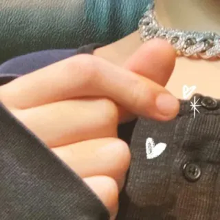 🐷 gesto della mano, cuore con le dita, cuore coreano, simbolo d'amore, carino, kawaii whatsapp sticker
