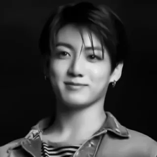 😊 Jungkook K-pop, Cantante, Celebridad, Retrato, Monocromo telegram sticker