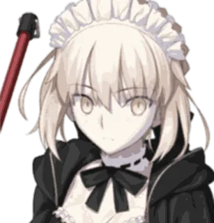👑 Saber Alter อนิเมะ, เมด, ตัวละคร, ผู้หญิง, การ์ตูน, เซเบอร์ telegram sticker