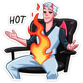 🔥 HOT diablo, caliente, fuego, dibujos animados, alas, cuernos, demonio whatsapp sticker